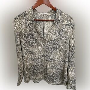 Babaton Snake Print Blouse - Black and Cream